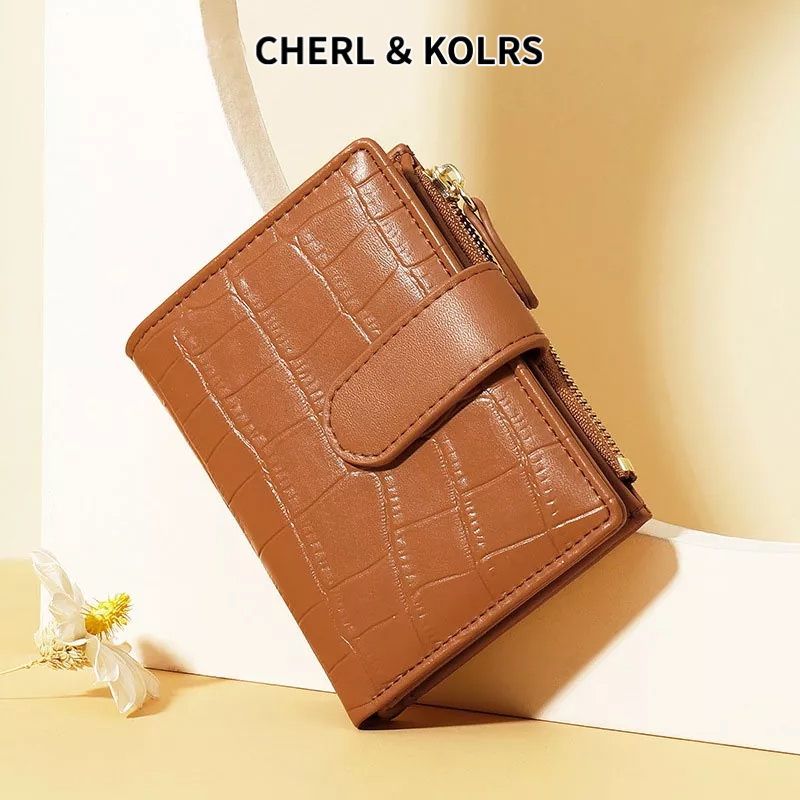 CherlKolrs Ví Da pu Mini Đựng Tiền Xu Đa Năng Phong Cách Hàn Quốc Dễ Phối Đồ