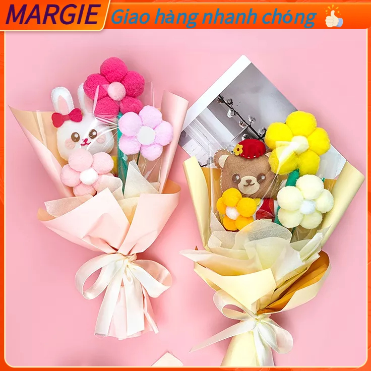 {DIY} Bó Hoa Nhân Tạo Được Làm Thủ Công Dùng Để Trang Trí Nhà Cửa, Gấu Bó Hoa Bộ DIY Bông PP Mềm Mại, Trẻ Em Tự Làm Thủ Công Mỹ Nghệ MARGIE C.