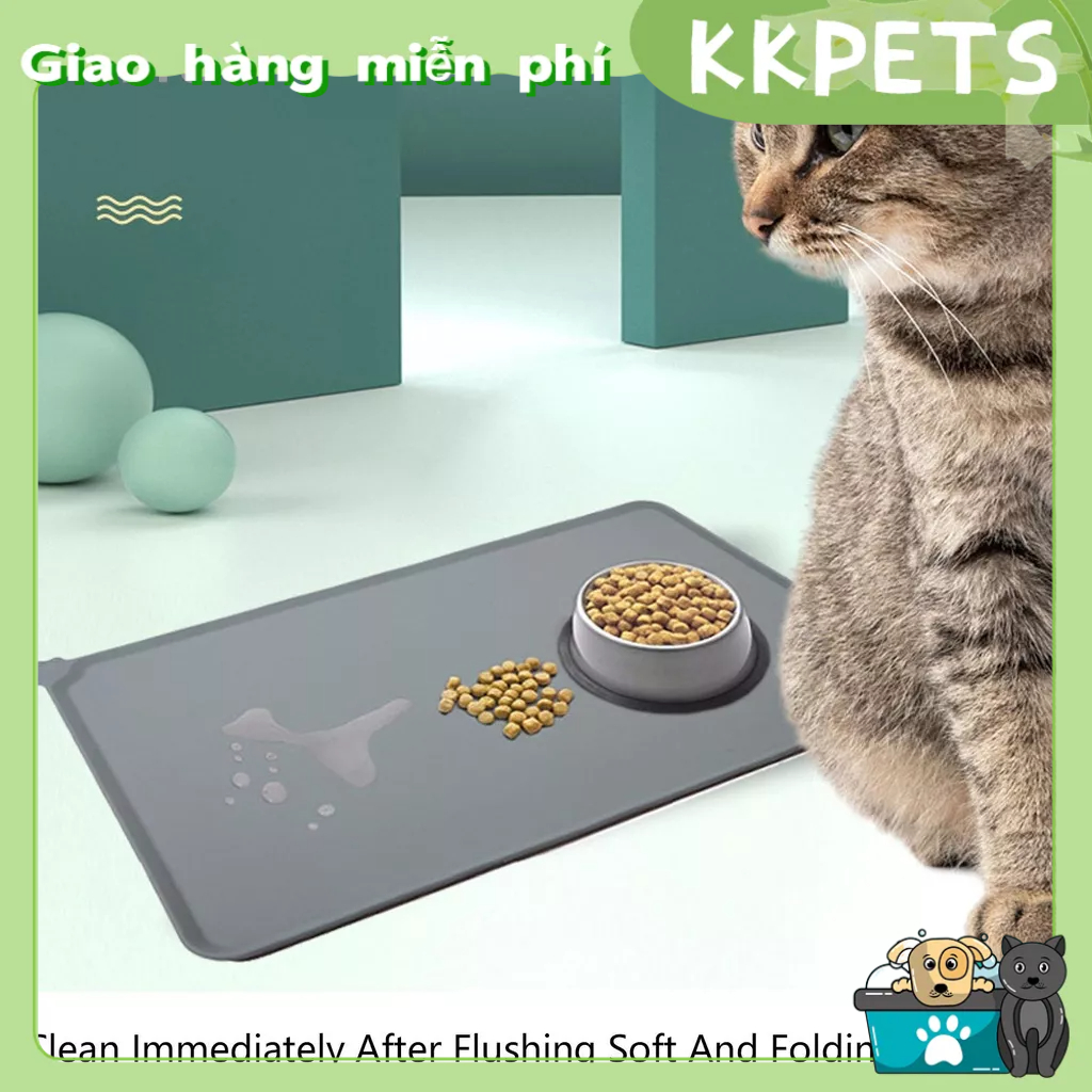 KKPETS Thảm Ăn Cho Thú Cưng Silicon Chống Thấm Nước Trượt Và Đổ Có Thể Gập Lại Placemat Chó Mèo