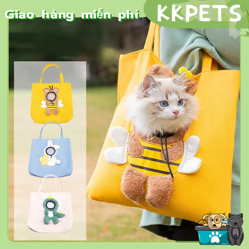Ba Lô Địu Thú Cưng Đi Dạo có đầu mèo lộ ra, Túi Vận Chuyển Chó Mèo Thú Cưng, Túi nhô ra KKPETS