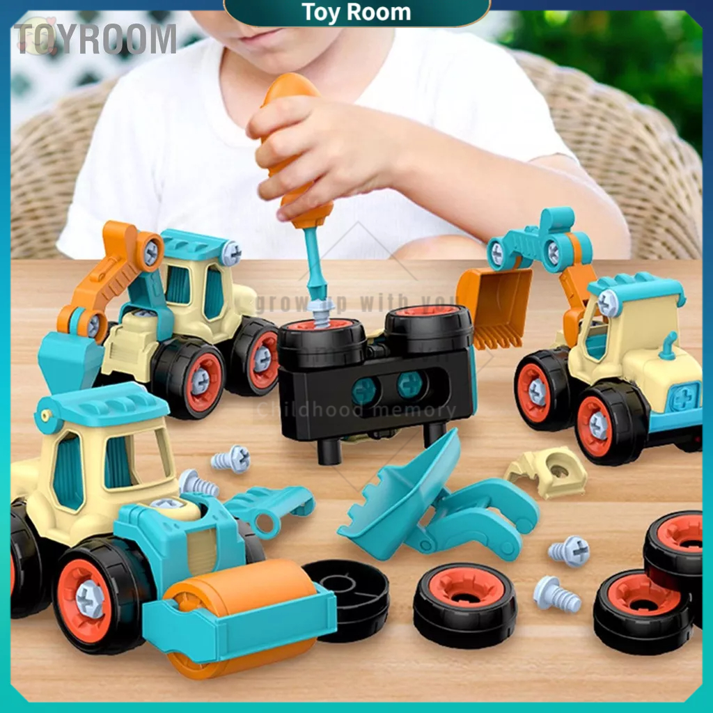Có thể bán buôn Tập Đi Xe Xây Dựng Playsets Mô Phỏng Bao Gồm 4 Xếp Hình Trẻ Em Đồ Chơi Có Thể Tháo Rời Bộ Ô Tô Tua Vít ToyRoom Hàng giao ngay