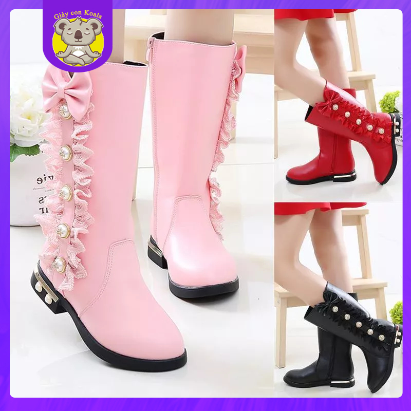 Giày Bốt Martin Da Phối Lông Thời Trang Mùa Đông Cho Bé Gái 3 4 5 6 7 8 9 10 11 12 Tuổi