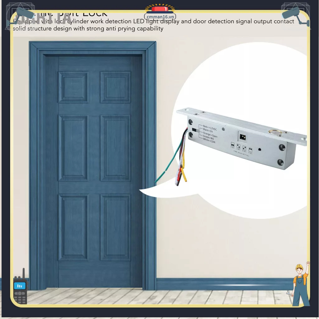 Lorrtta DC 12V 5 Dòng Điện Khóa Chốt Hẹp Thả Cửa Với Màn Hình LED Trễ Thời Gian Cho Kiểm Soát Truy Cập Vào