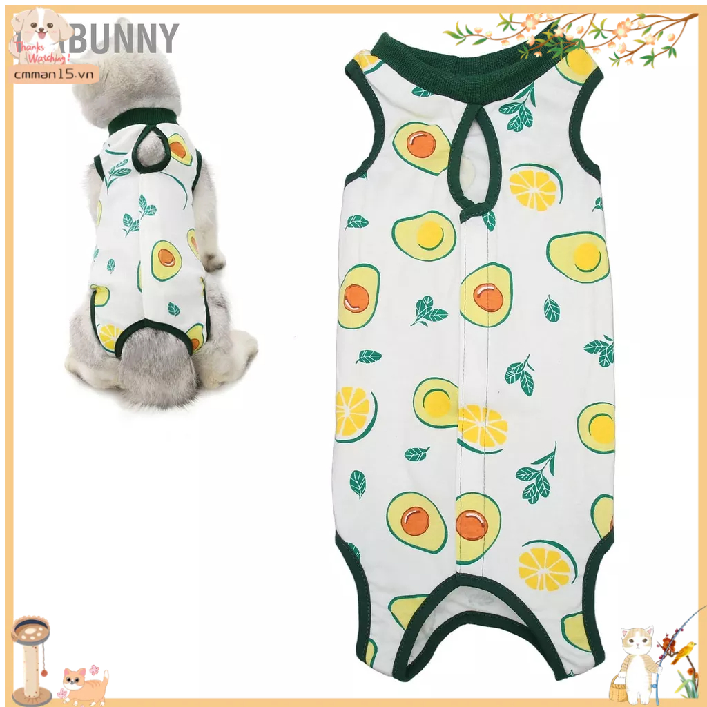Mrbunny Bộ quần áo phục hồi cho mèo Ngăn ngừa liếm đồ phẫu thuật con thoáng khí vết thương ở bụng và bệnh ngoài da