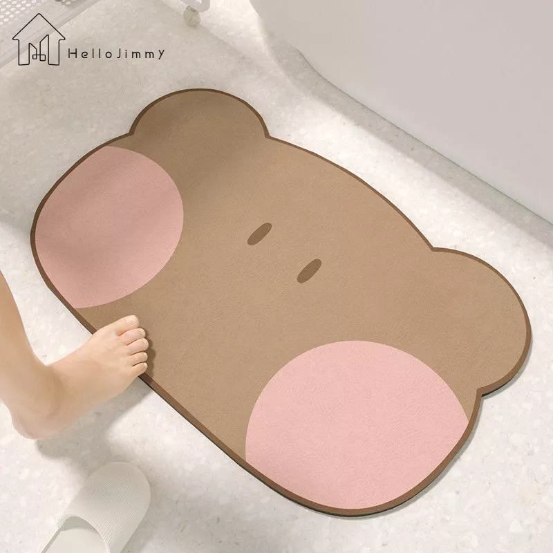 Thảm lót cửa chùi chân Mềm Mại Thấm Hút Tốt Chống Trượt Hình Hello Kitty