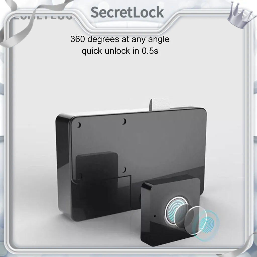 SecretLock Khóa Tủ Vân Tay Thông Minh USB Keyless File Ngăn Kéo Quần Áo Có Đèn Thở Cho Phòng Ngủ Văn
