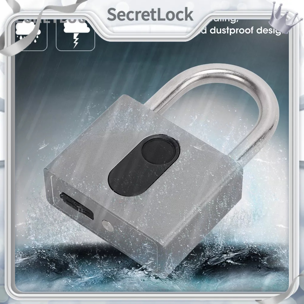 SecretLock Ổ khóa vân tay Niêm phong tuyệt vời IP65 Sạc USB Mở bằng thông minh chống nước