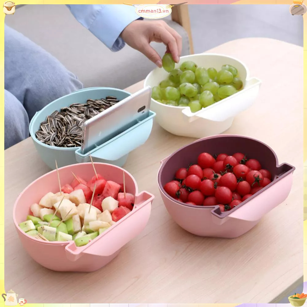Best cook Rổ Lọc Trái Cây 2 Lớp Nhựa Có Giá Đỡ Điện Thoại Cho Thực Phẩm Nhà Bếp cmman13.vn