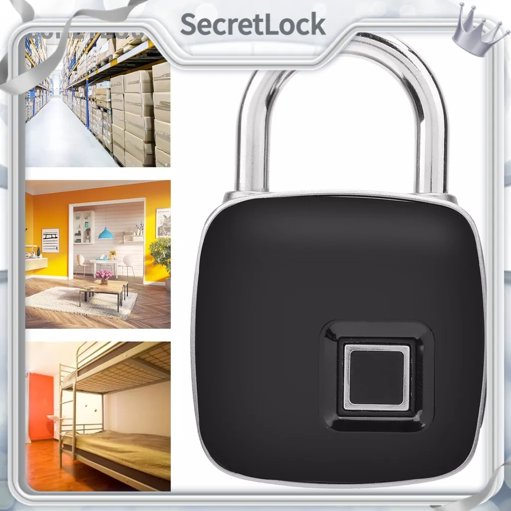 SecretLock Ổ Khóa Vân Tay Thông Minh Sạc USB Chống Trộm Không Cần Chìa Cho Ký Túc Xá Nhà Kho