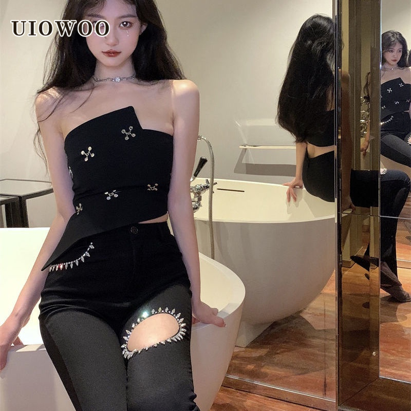 UIOWOO  Áo Ống Không Tay Chống Lộ Gợi Cảm Cho Nữ