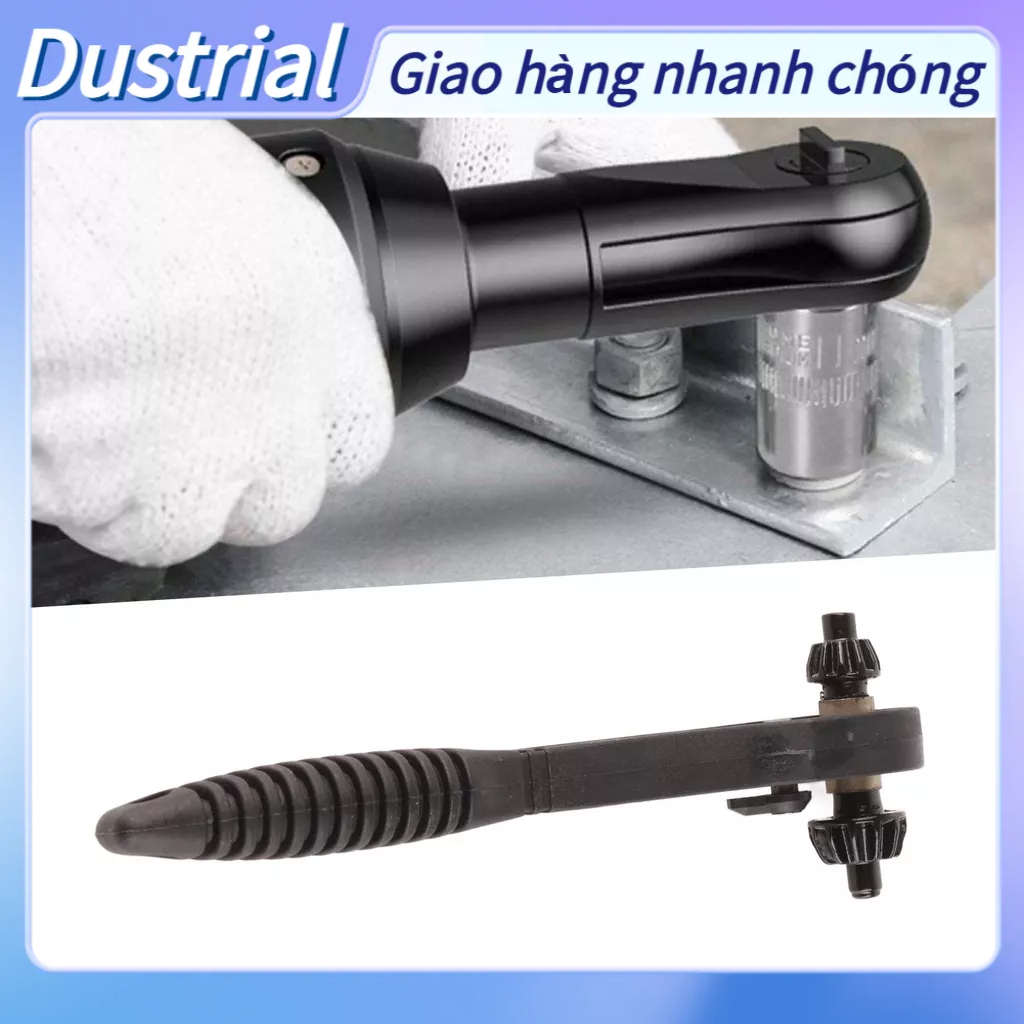 Cờ lê bánh cóc 2 trong 1 Thiết kế chống gỉ trượt Máy khoan màu đen chuyên nghiệp Mâm cặp cờ Dustrial I.