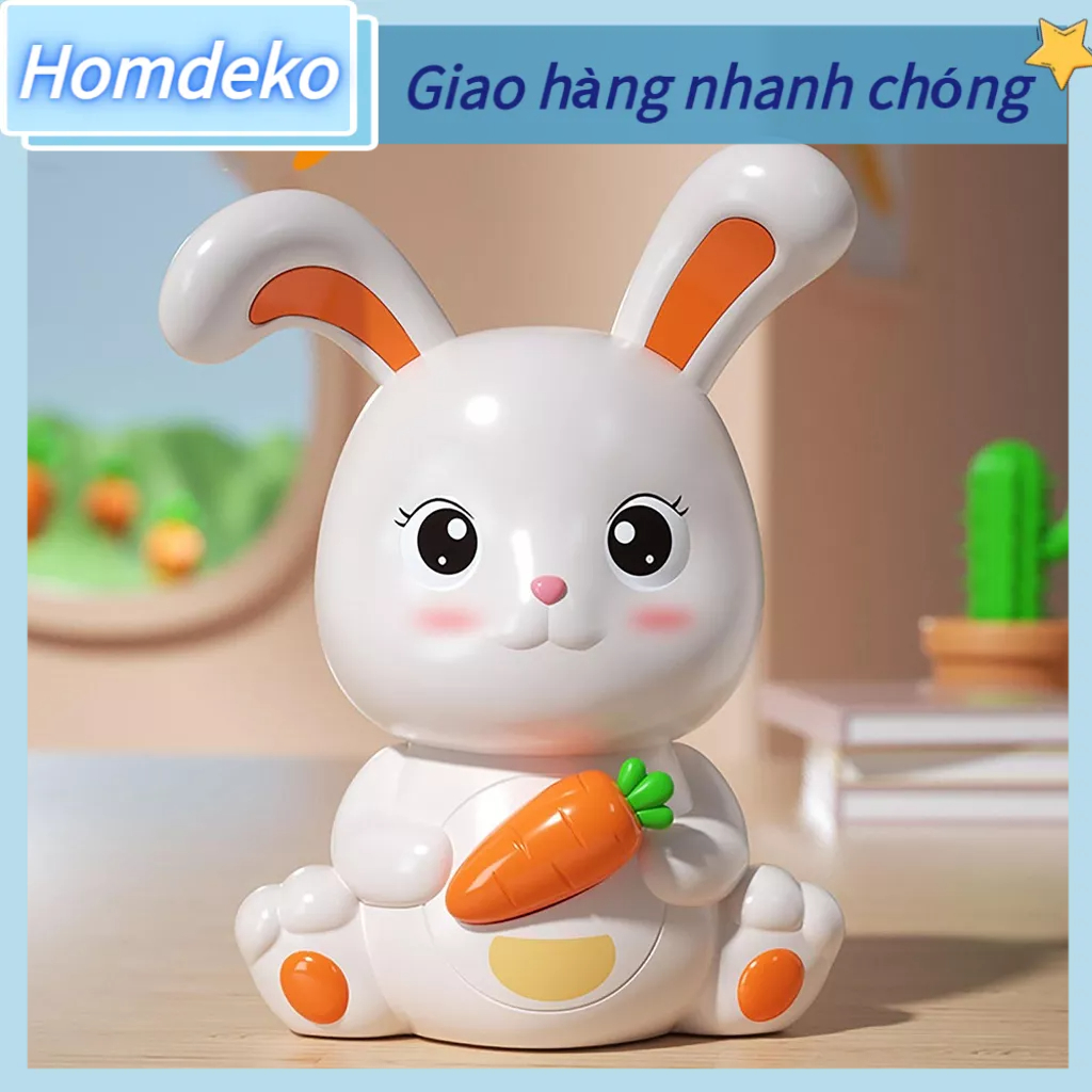 Heo Đất Bằng Nhựa Hình Thỏ Dễ Thương Chống Rơi Dung Tích Lớn Bunny Hộp Đựng Tiền Cho Trẻ Em Quà Tặng Homdeko B.