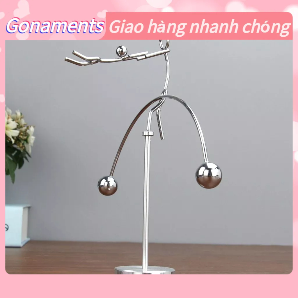 Đồ decor, Con lắc tự cân bằng Newton vật lý vĩnh cửu để bàn, đồ chơi khoa học trang trí phòng khách bàn làm Gonaments E.
