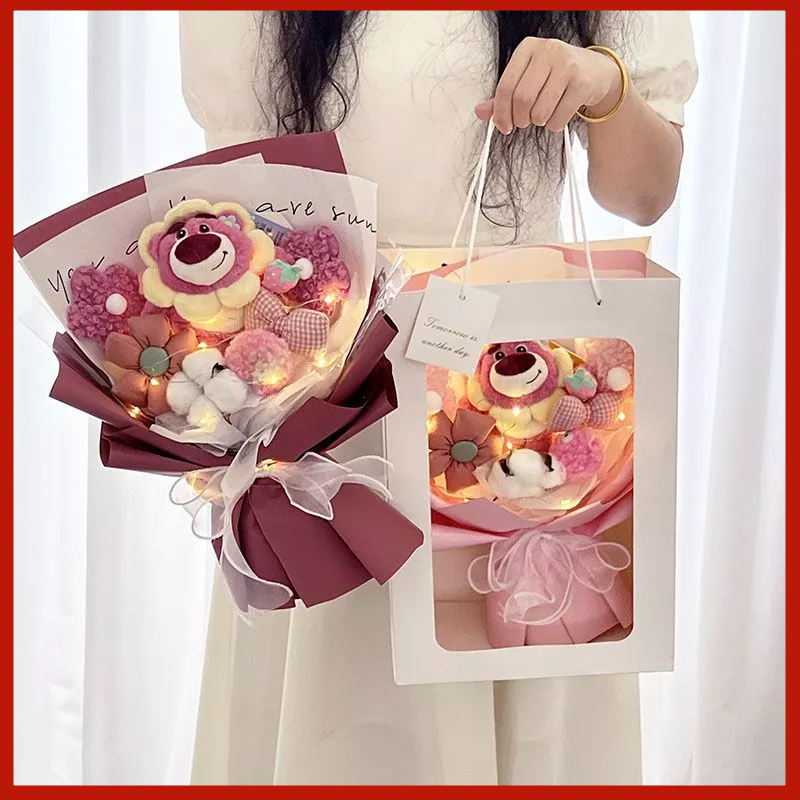 Gấu Dâu Bó Hoa Búp Bê Dễ Thương Quà Tặng Sinh Nhật Cho Bạn Gái Búp Bê Sáng Tạo Bạn Gái Thiết Thực Và Cao Cấp/Đồ Chơi