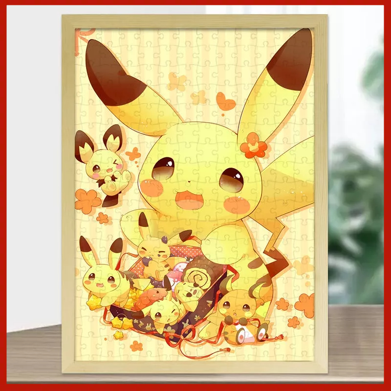 Đồ Chơi Xếp Hình Pokemon Pikachu Khung Gỗ Tùy Chỉnh Giáo Dục Thủ Công Cho Bé