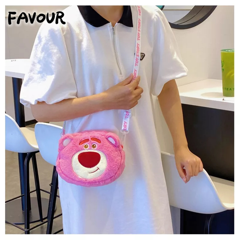 Túi Xách Đeo Vai Phủ Bông In Hoạt Hình Phong Cách Nhật Bản Đáng Yêu Dành Cho Nữ