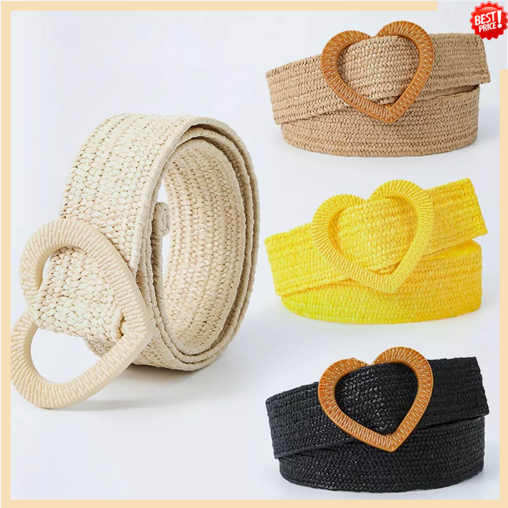 Thắt Lưng Dệt Kim Co Giãn Phối Nút Thời Trang Mùa Hè Cho Nữ