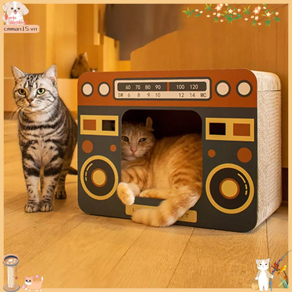 Phổ biến Cardboard Cat Scratch House Không gian rộng rãi Nhà mèo cào thoáng khí để nghỉ ngơi chơi