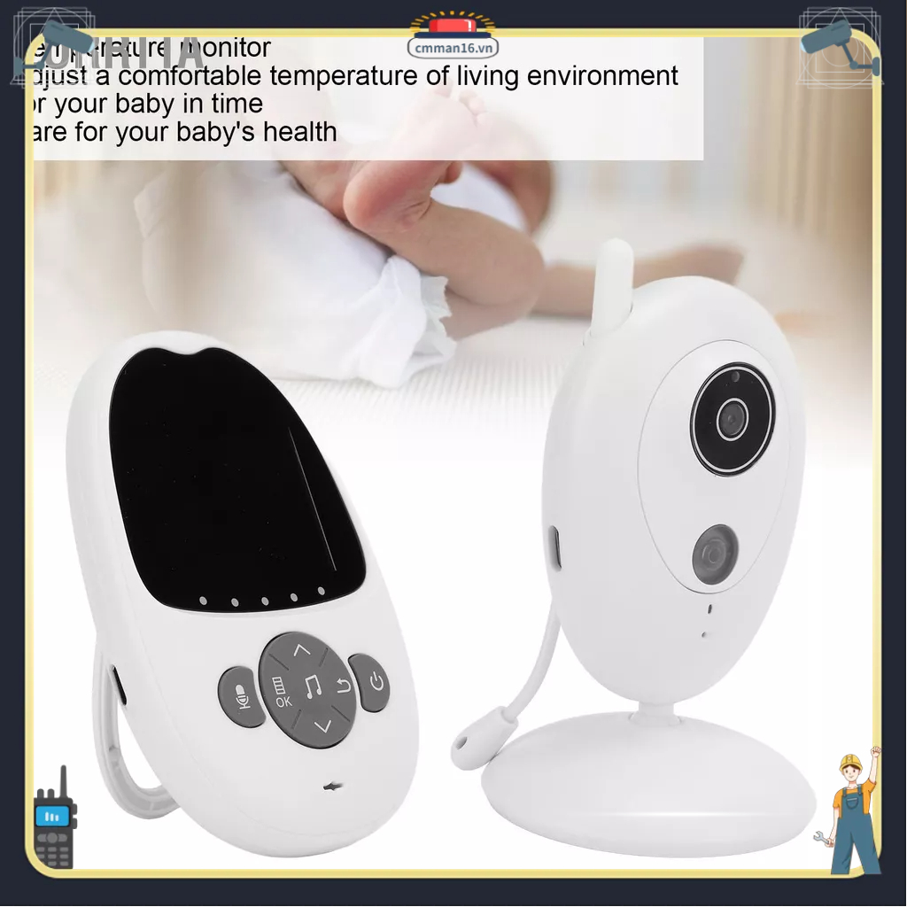 Lorrtta Video không dây Màn hình bé Camera cho trẻ sơ sinh với nhiệt độ tầm nhìn ban đêm liên lạc nội bộ 2 chiều 100‑240V
