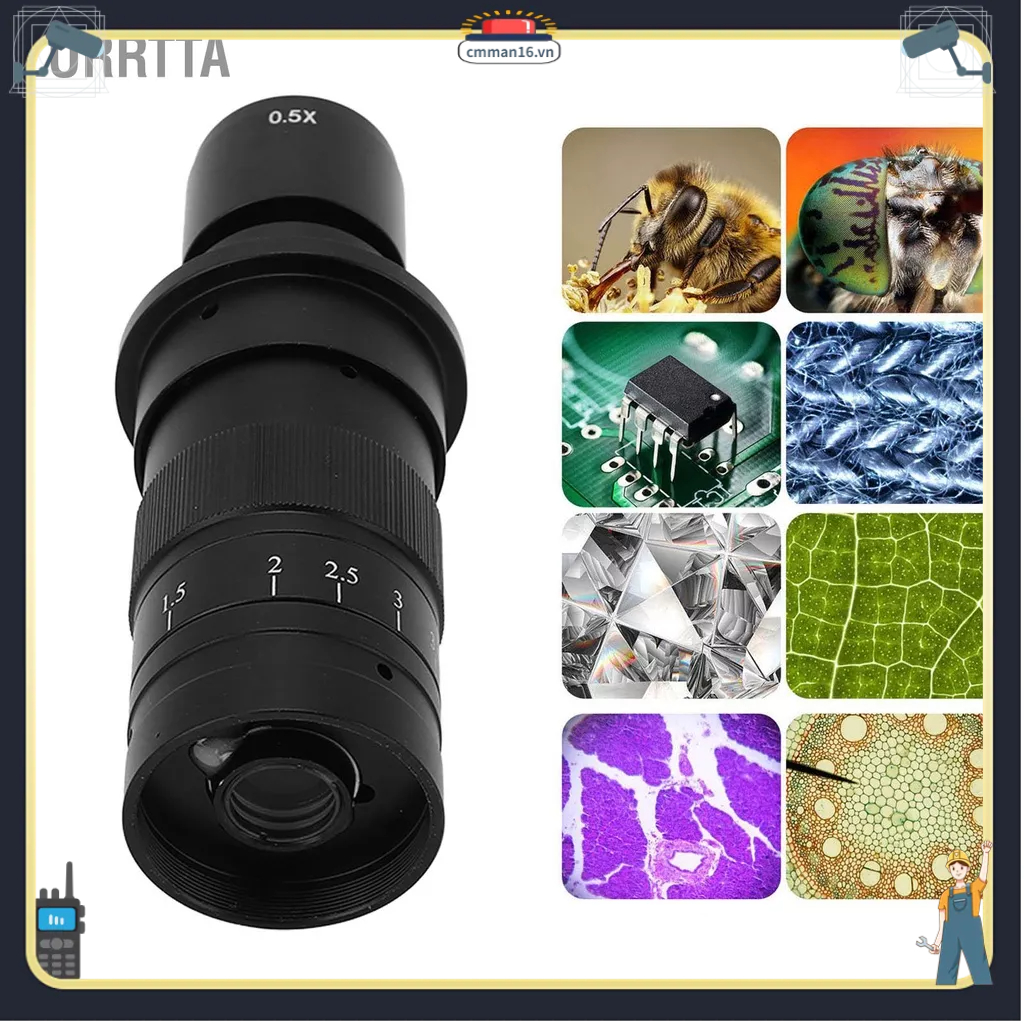Lorrtta Zoom 180X C Gắn Ống Kính Có Thể Điều Chỉnh Độ Phóng Đại Một Mắt Cho VGA USB Video Công Nghiệp Camera Hiển Vi