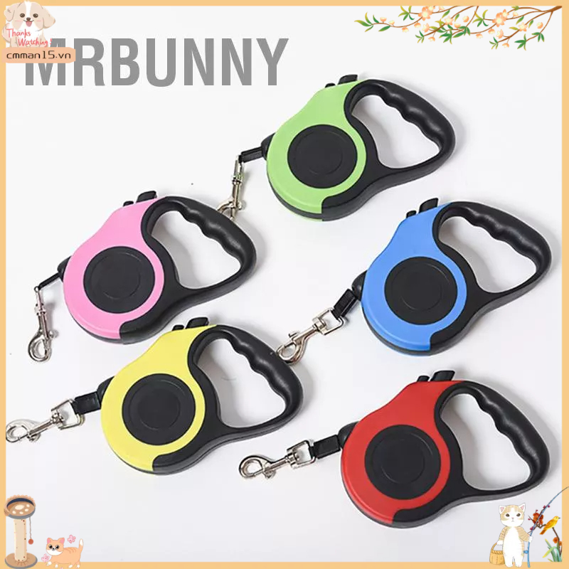 Mrbunny Điều khiển nút dây xích thú cưng có thể thu vào Tay cầm tiện dụng Thắt lưng an toàn cho chó đi bộ mèo thỏ 16 4ft