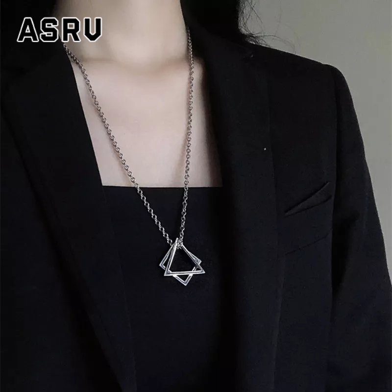 Vòng cổ ASRV mặt tam giác phong cách hip hop cho nam