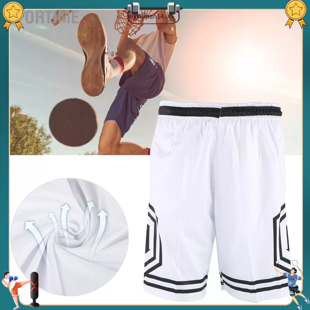 Sportime Quần bóng rổ dành cho nam người lớn đùi 5 điểm Nhanh khô vào mùa hè Chạy bộ Huấn luyện thể dục