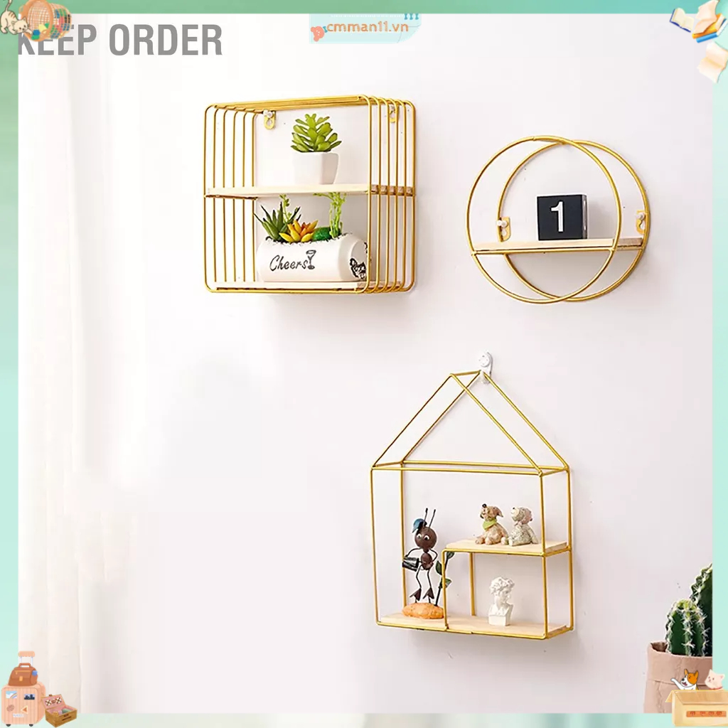 Keep order Gỗ Sắt Treo Tường Phòng Khách Nhà Bếp Tắm Thanh Lịch Tinh Tế Kệ Đựng Đồ cmman11.vn