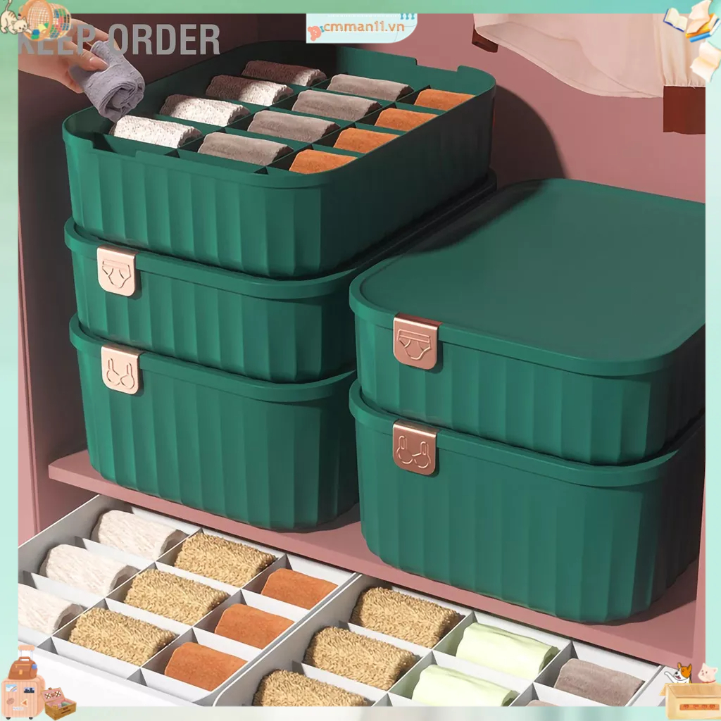 Keep order Tất Hộp Bảo Quản Loại Ngăn Kéo Hộ Gia Đình 3 Trong 1 Thiết Kế Dạng Lưới Công Suất Lớn PP Lưu Trữ Đồ Lót Giá Đỡ cmman11.vn