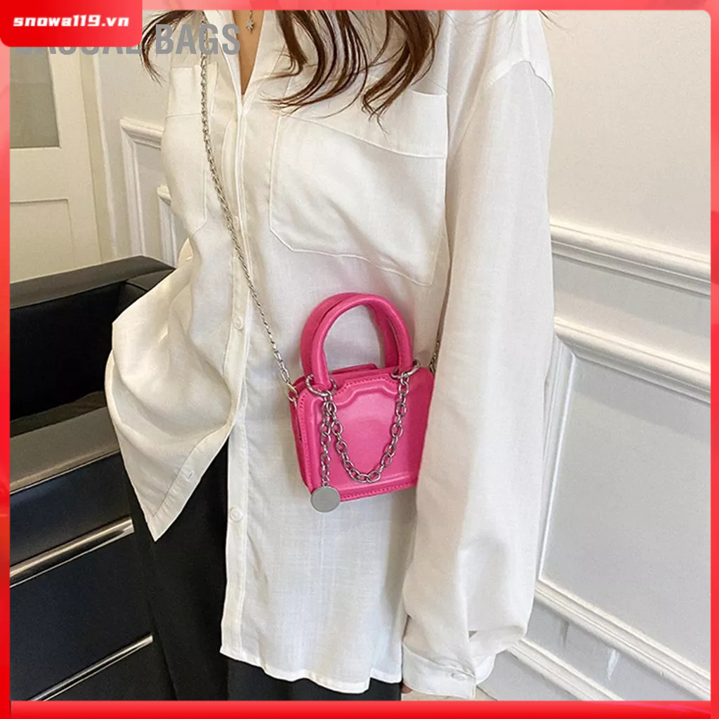 Có hàng sẵn Casual Bags Túi đeo vai nhỏ xách mini bằng da PU có dây cho các cô gái và phụ nữ tuổi teen