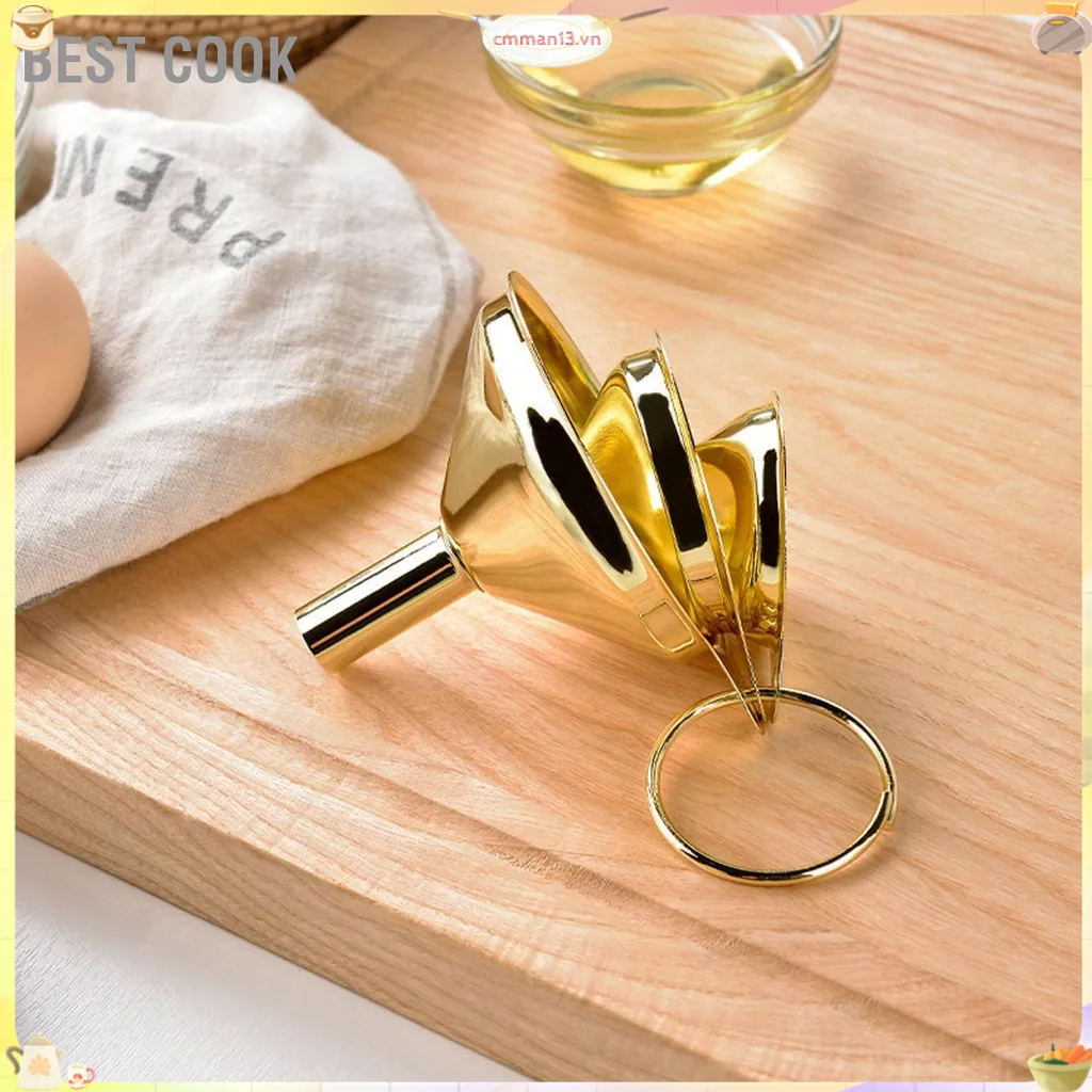 Best cook Bộ Phễu Bằng Thép Không Gỉ 3 Cái Vàng Dầu Nhà Bếp Kim Loại Lỏng Để Đóng Hộp Dụng Cụ
