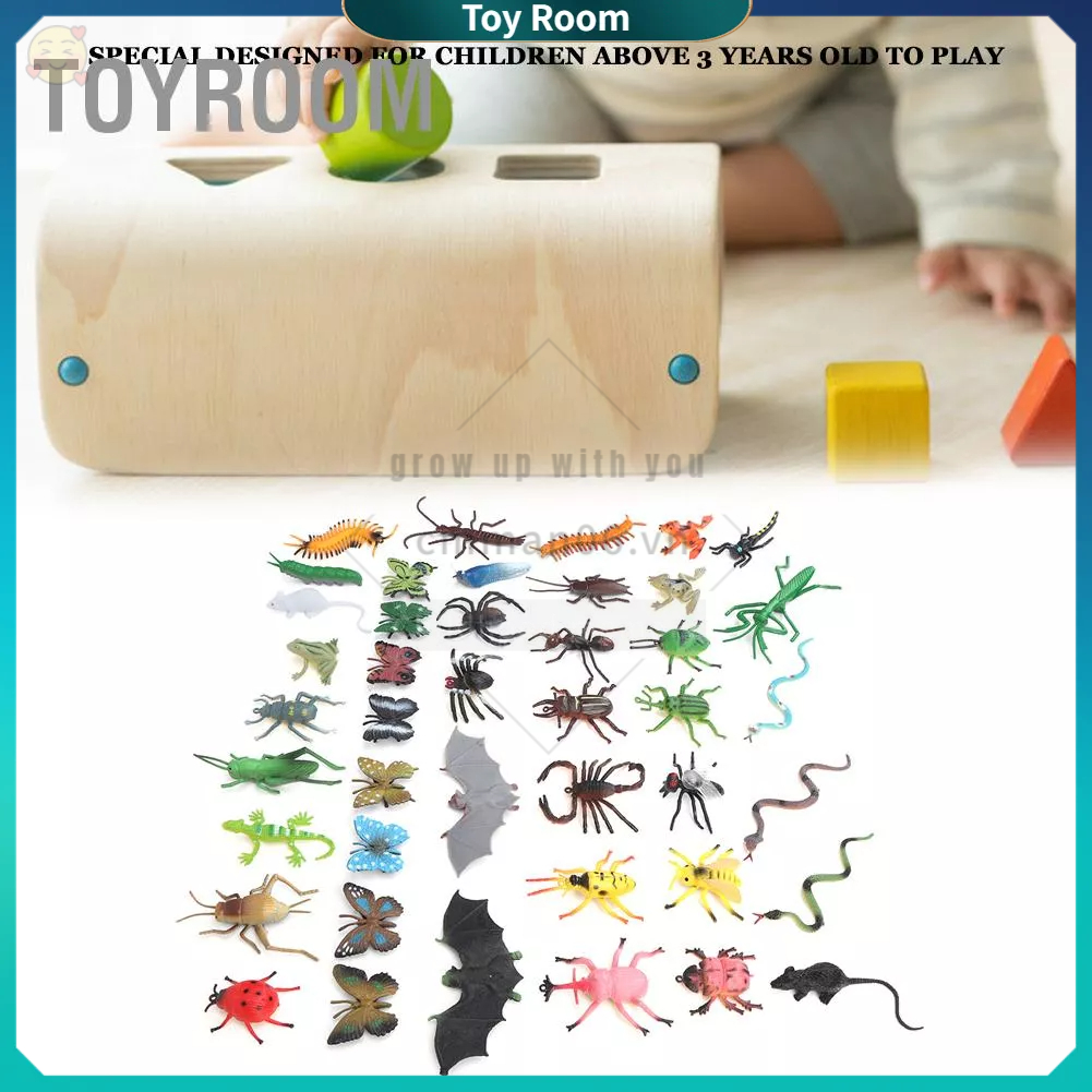 Có thể bán buôn 43 cái / bộ Mô hình khủng long côn trùng Bộ mô giáo dục trẻ em phỏng cao ToyRoom Hàng giao ngay