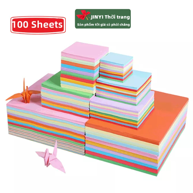 Set 100 Tấm (15 * 15cm) Origami Nhiều Màu Sắc