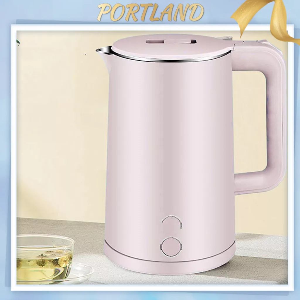 Portland 2.3L Điện Thép Không Gỉ 2 Lớp Chống Cặn Tự Động Tắt Nguồn Nồi Hơi Nước Cho Gia Đình CN Cắm