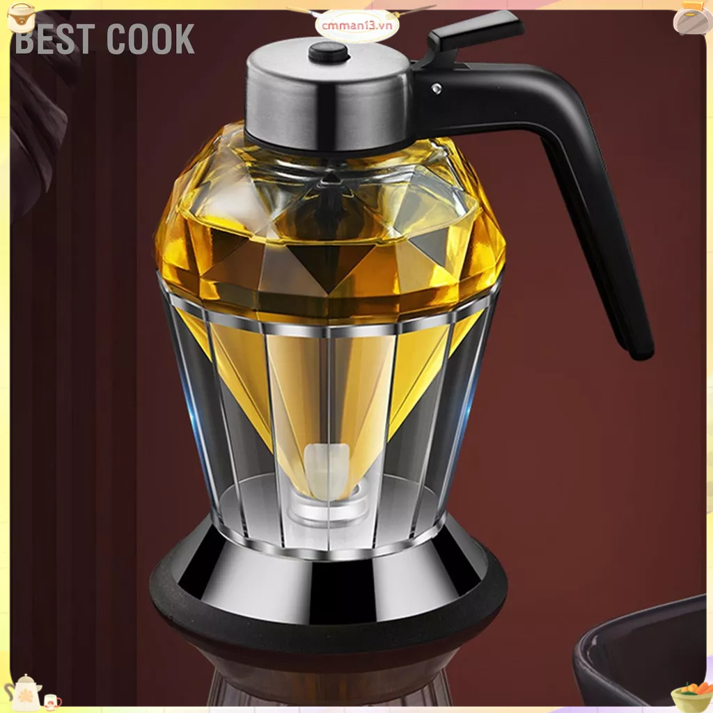 Best cook Máy ép chai mật ong kim cương Loại thủy tinh trong suốt 200ml phân phối dầu cầm tay cho nước tương