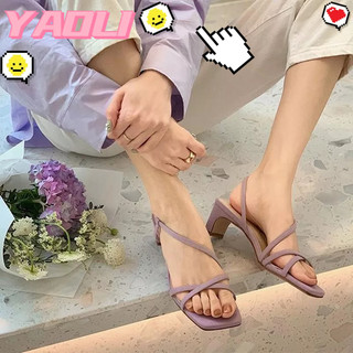 Giày cao gót đế dày quai mảnh đơn giản phong cách hàn quốc cho nữ