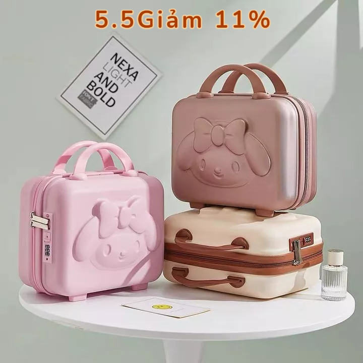 ❤ Hành lý xách tay Túi mỹ phẩm 3D Hoạt hình Mẫu thỏ Hộp đựng đồ trang điểm cho nữ sinh [SpringF'lower]