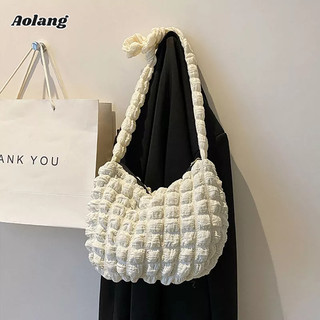 Aolang Túi Xách Đeo Vai Màu Trơn Thời Trang Nữ retro 100 Ngăn