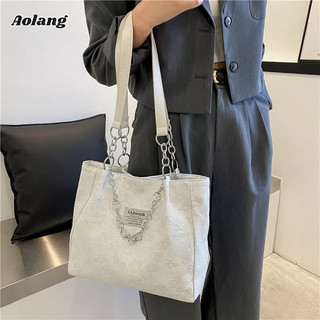 Aolang Túi Tote Đeo Vai Cỡ Lớn Phối Dây Xích Thời Trang Mùa Xuân Cho Nữ