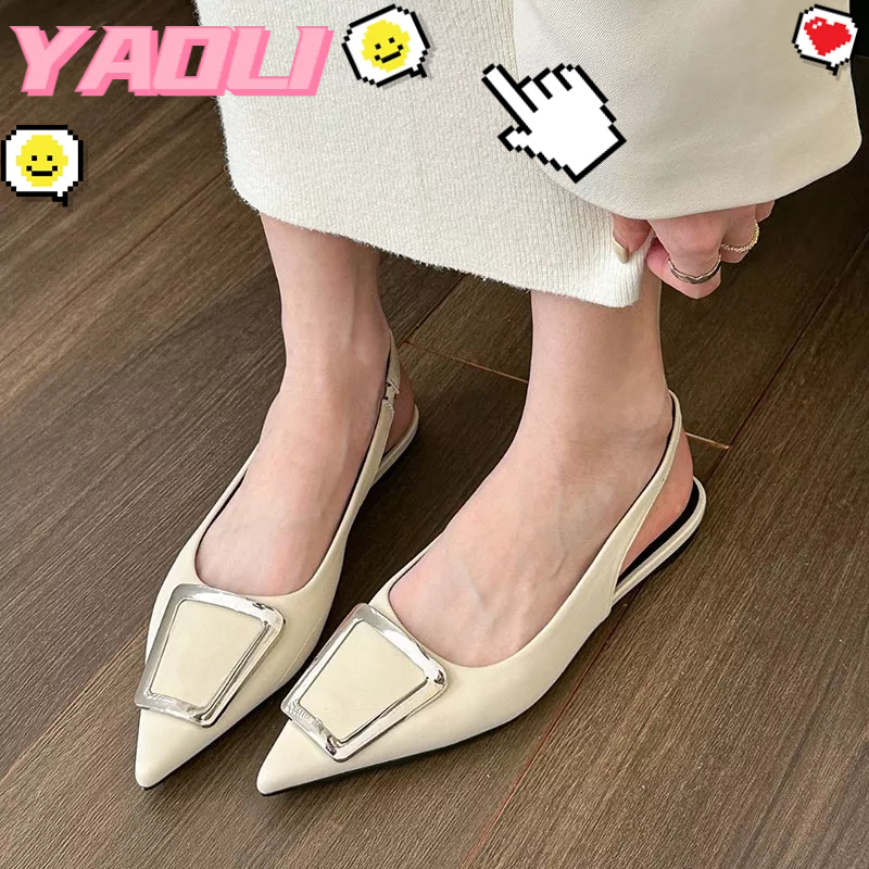 Giày búp bê YAOLI mũi nhọn thiết kế xinh xắn thời trang dành cho nữ
