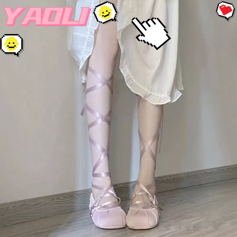 Giày Búp Bê Đế Thấp Cột Dây Thời Trang Thanh Lịch Cho Cô Dâu