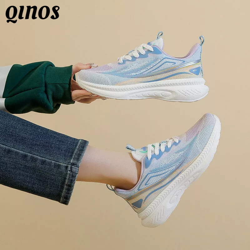 Giày Thể Thao Phối Lưới Thoáng Khí Siêu Nhẹ Thời Trang Cho Nữ