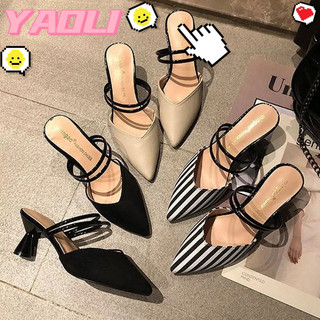 Giày Cao Gót Mũi Nhọn Màu Đen Dễ Phối Đồ Hợp Thời Trang