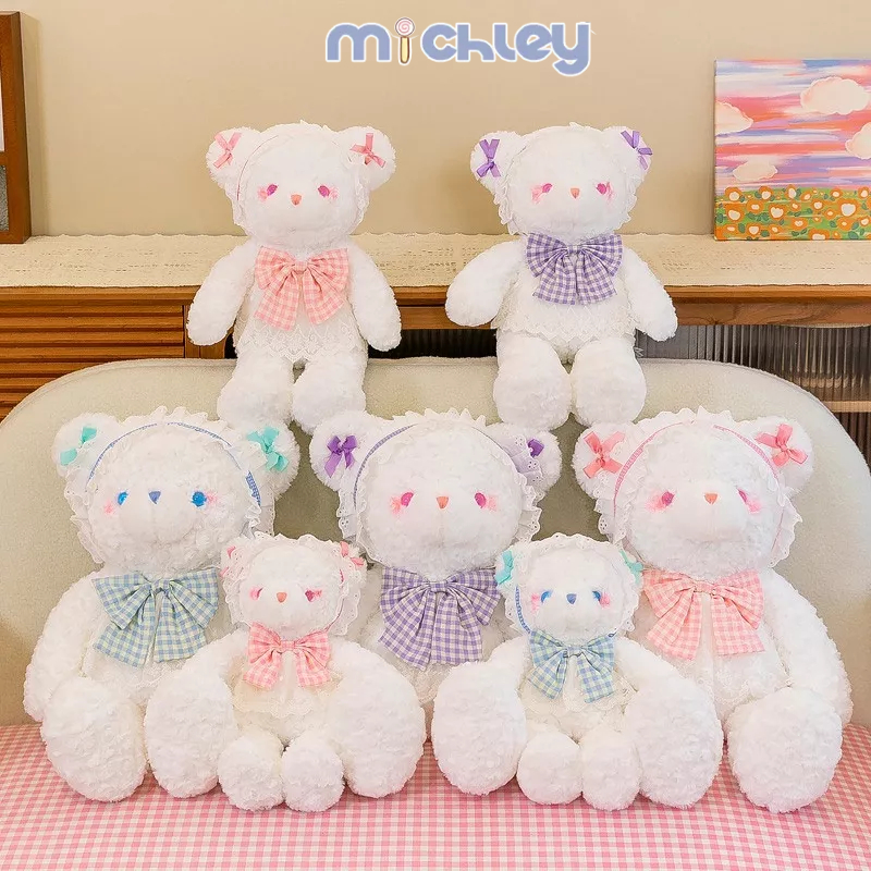 Gấu Bông Lolita Đính Ruy Băng Dễ Thương Dùng Làm Quà Tặng Đám Cưới