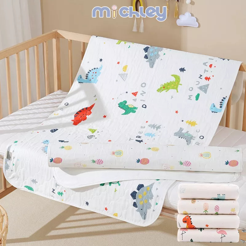 Đệm cotton Trơn Thoáng Khí Chống Thấm Nước Có Thể Giặt Rửa Hỗ Trợ Bé Sơ Sinh