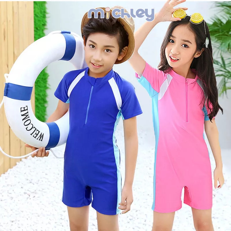 Bộ Đồ Bơi Một Mảnh Tay Ngắn Chống Nắng Dễ Thương Dành Cho Bé Trai Gái