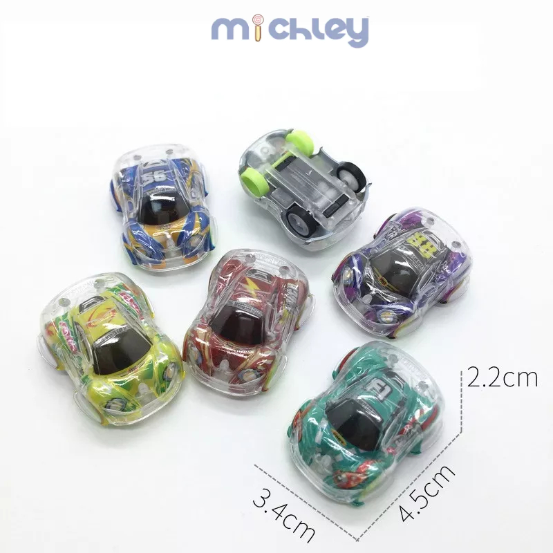 Đồ chơi xe kéo lùi MICHLEY mini trong suốt phong cách graffiti thú vị cho trẻ em
