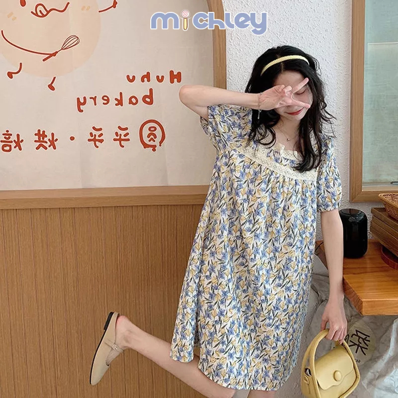 Morii phụ nữ mang thai phong cách nước ngoài váy hoa phong cách thời trang kích thước lớn che bụng dài mẹ bầu triều xuân mom váy