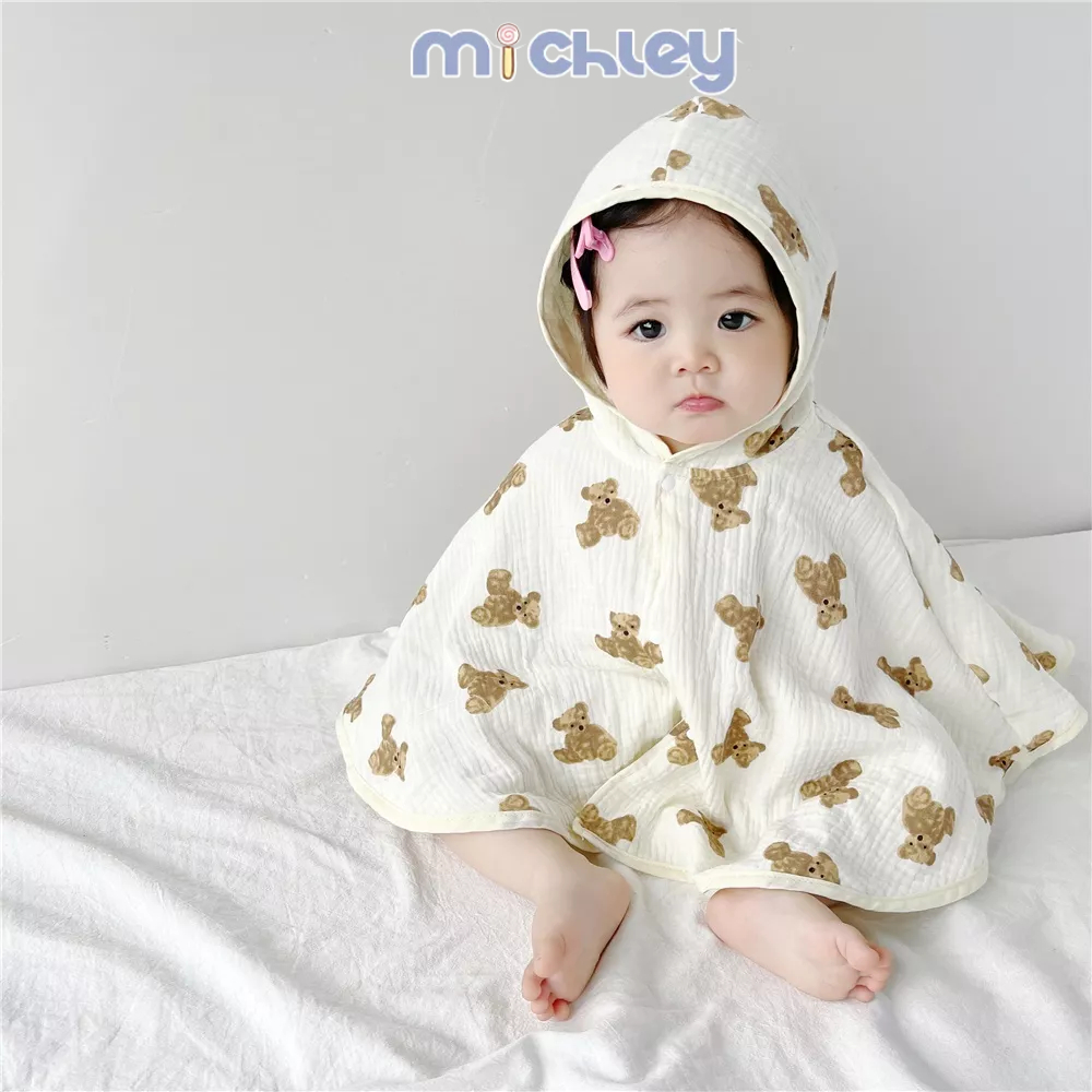 Áo chống nắng cho bé áo choàng 2 lớp đi chơi áo choàng trùm đầu xuân hè chống nắng và chống gió áo choàng trẻ em