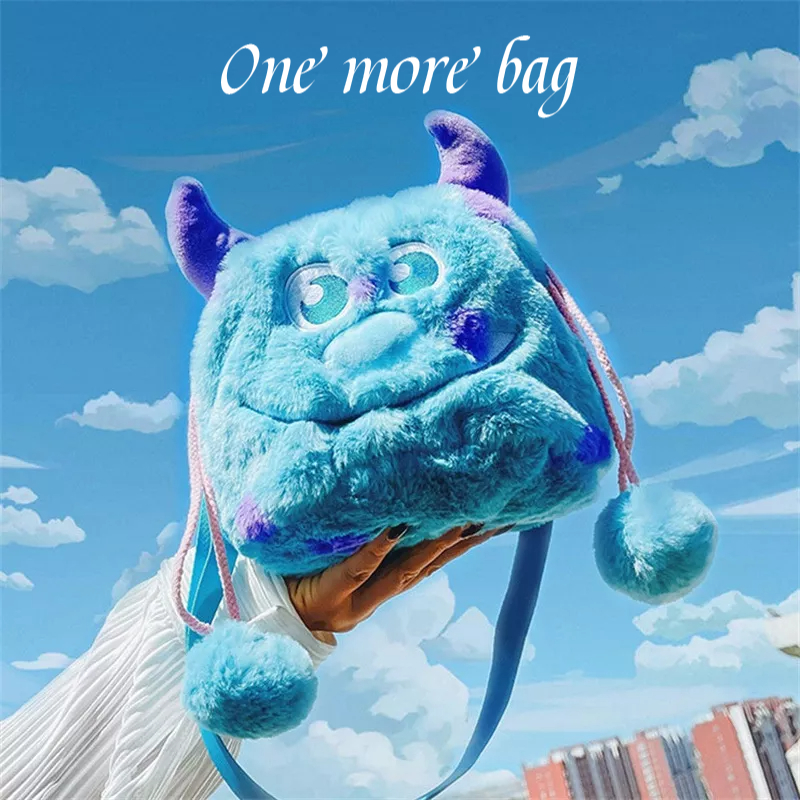 One Túi Xách bucket Đeo Vai Phủ Bông Phong Cách Lolita Đáng Yêu Dành Cho Nữ